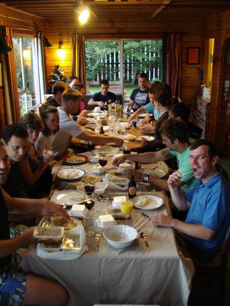 Dinner at Hanmer Backpackers